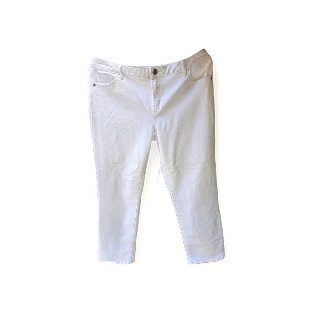 Simply Vera Vera Wang White Skinny Stretch Denim Jeans 12 5-Pocket Women’s 12